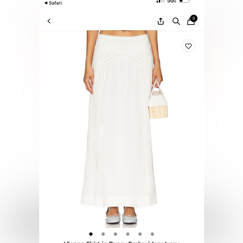 RIXO White Maxi Skirt